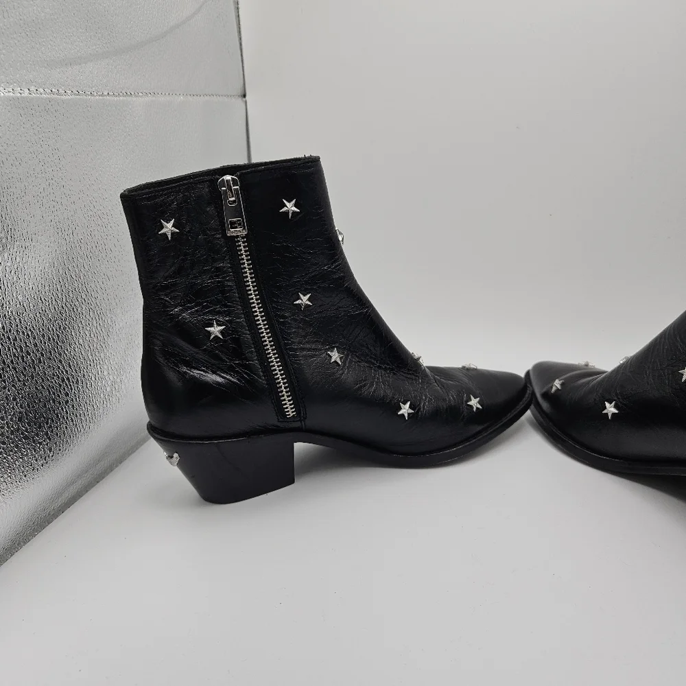 Zadig & Voltaire Tyler Star Patent Leather Ankle Boots EU 37 US 6